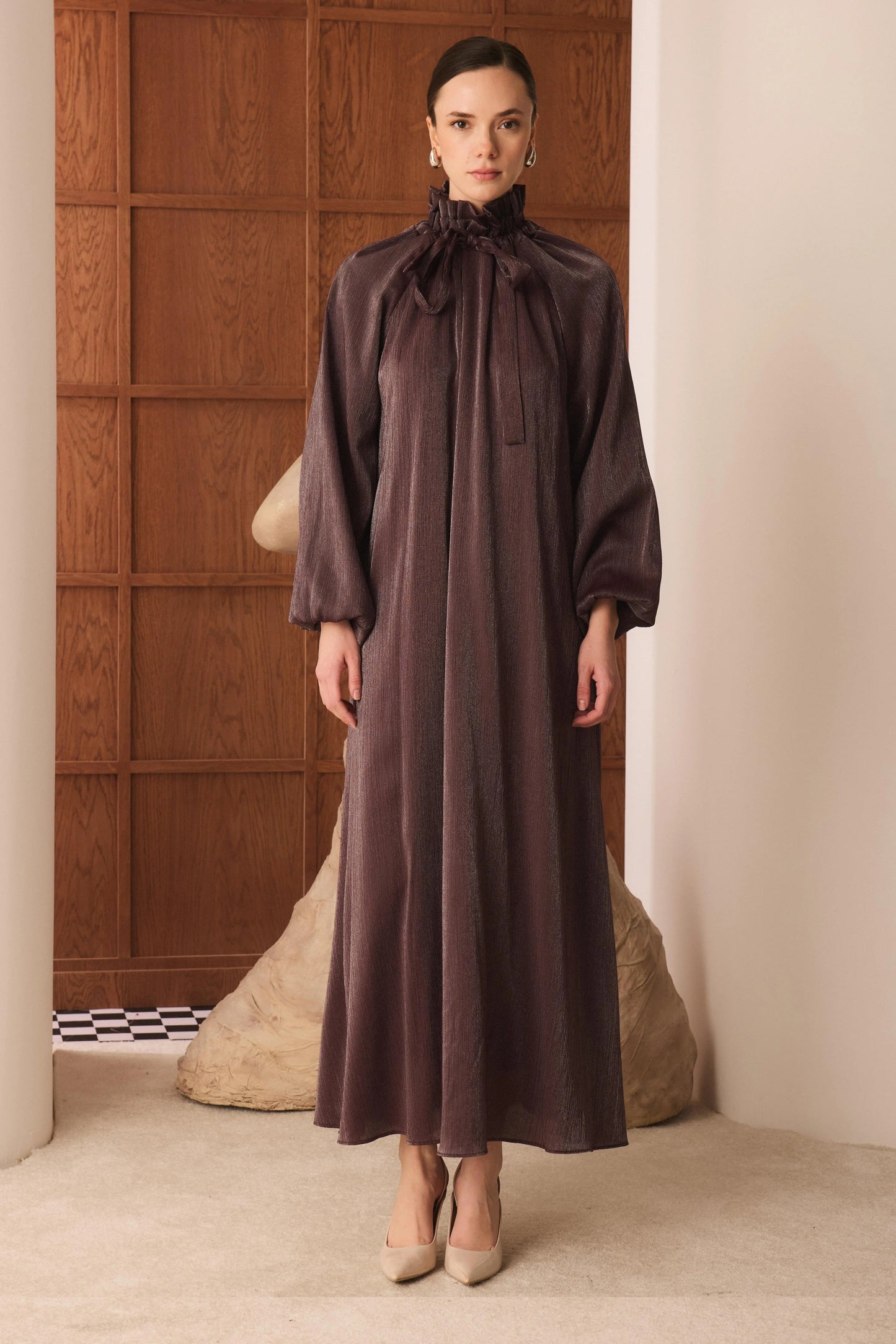 Robe à paillettes ample et modeste