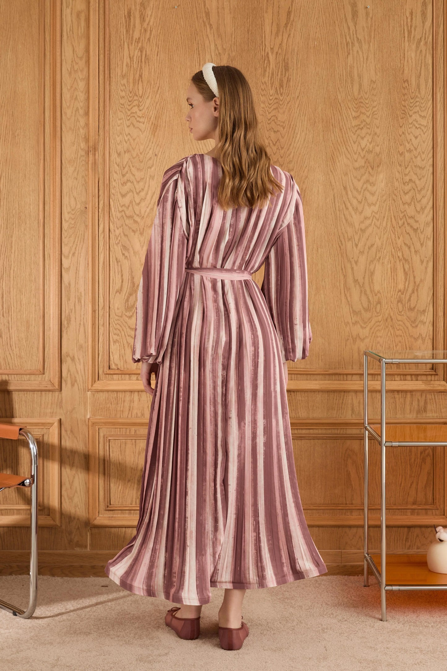 Bernadette grain pleated dress