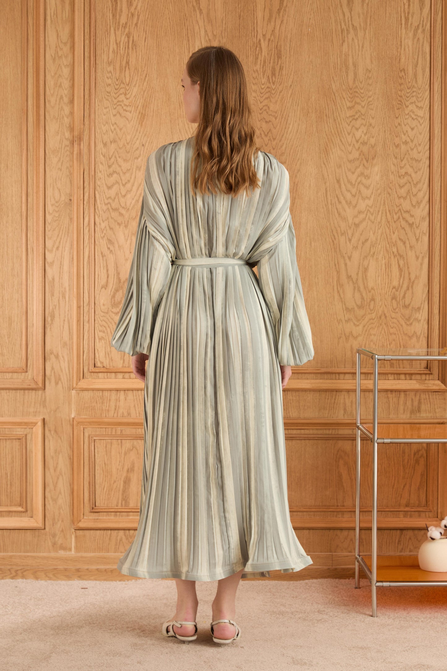 Bernadette grain pleated dress