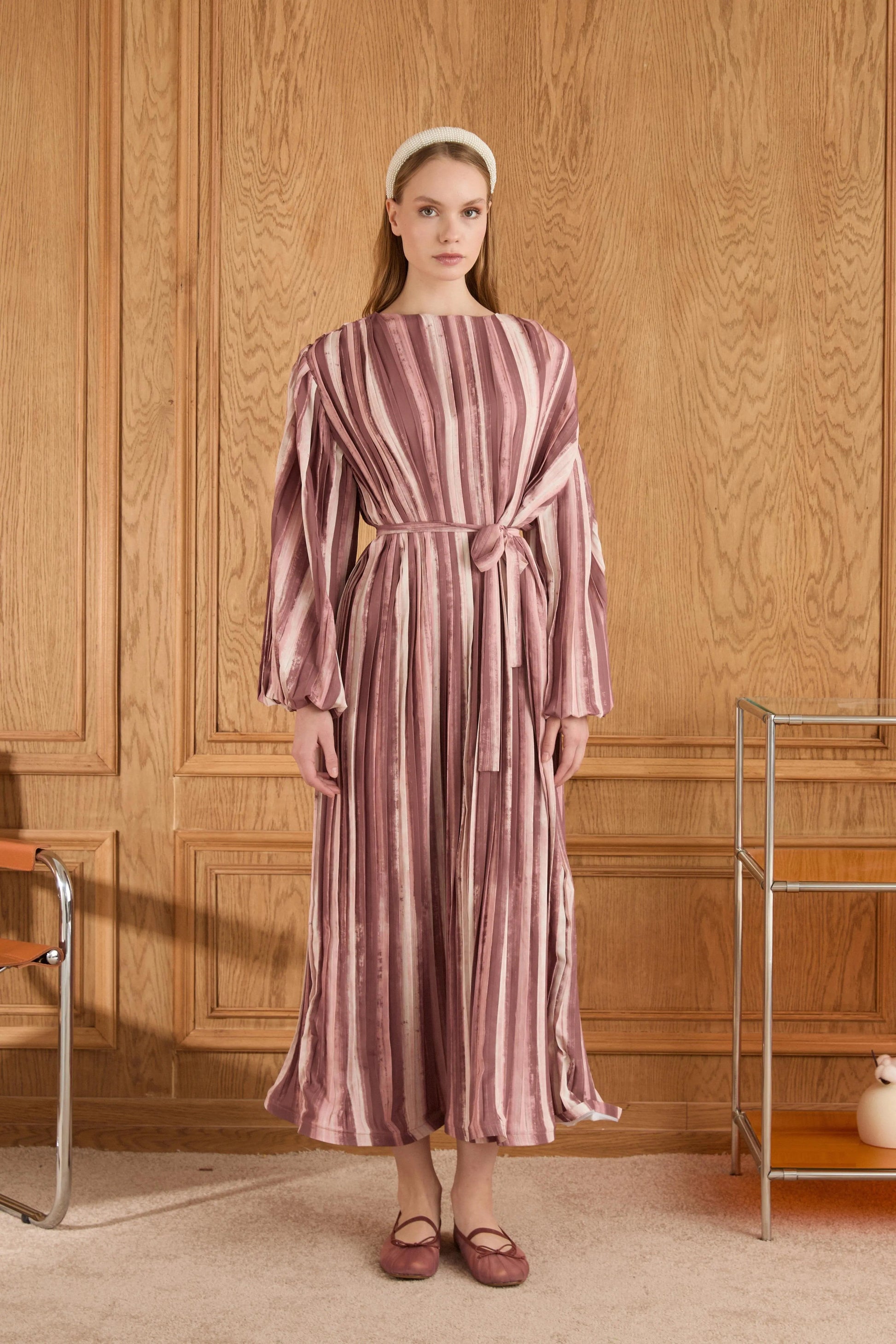 Robe longue plissée Nadine Collection
